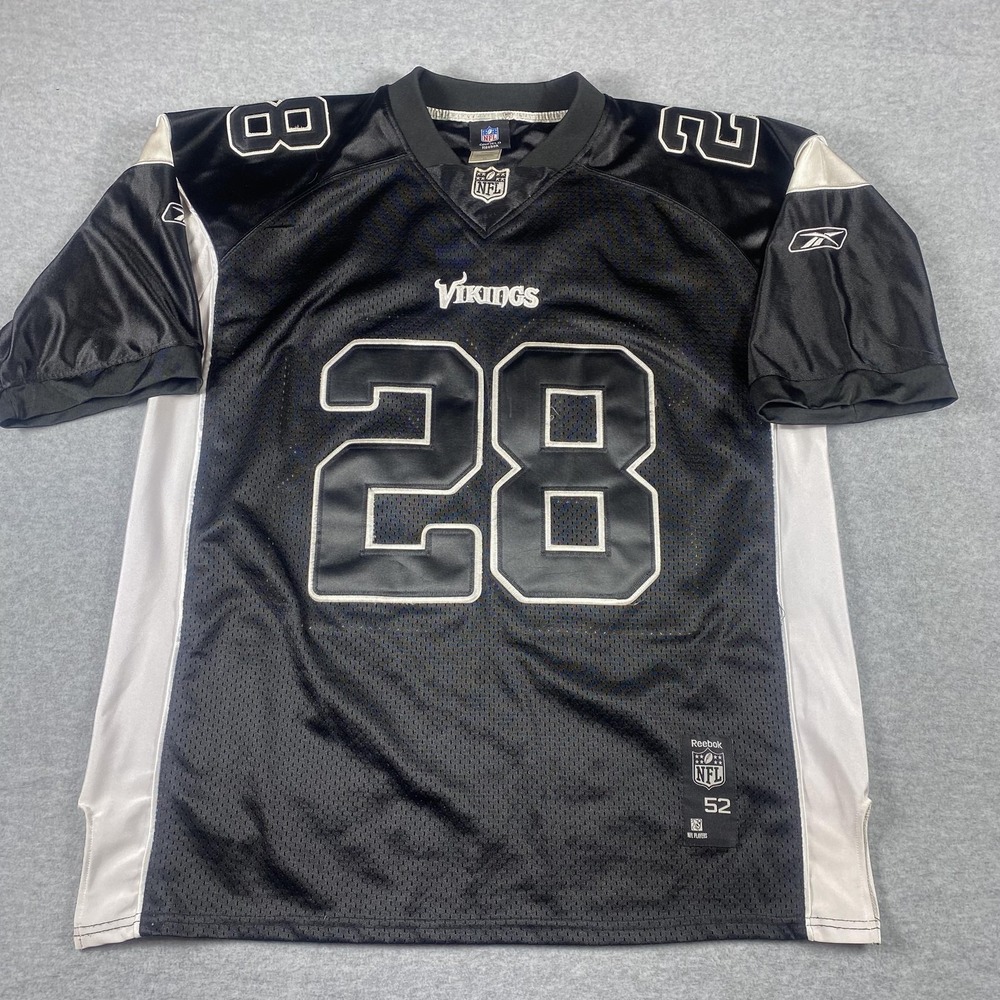 Minnesota Vikings Jersey Mens 52/Large‎ Black NFL Football Reebok Peterson 28